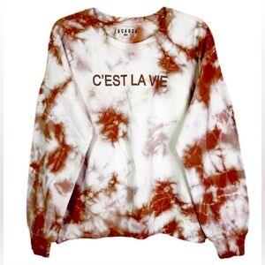 LACAUSA Anthropologie C’est La Vie Tie Dye‎ Crewneck Sweatshirt